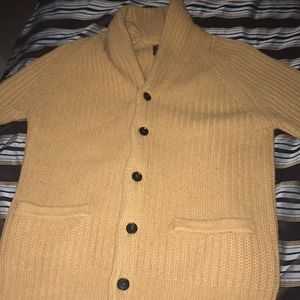 Abercrombie & Fitch Wheat Button Up Wool Sweater